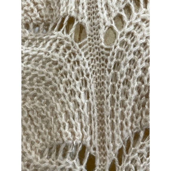 Silverflint Womens Open Front Cardigan Sweater Cream Knit Dolman S - Picture 8 of 10